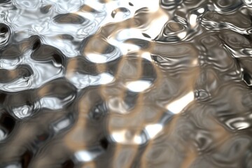 Abstract metallic liquid texture; rippling surface reflects light. Ideal for backgrounds, website design, or adding a sleek, modern feel to any project.