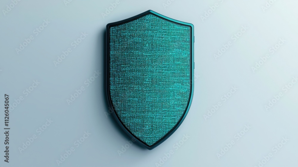 Poster spam call phone and protection concept. digital shield design with a textured surface.