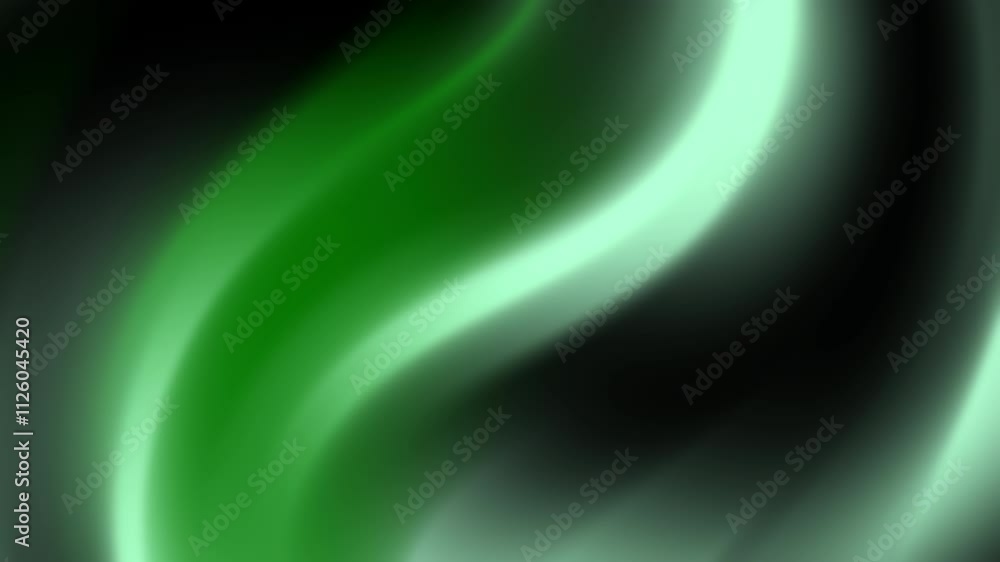 Poster ethereal green gradient background with smooth flowing waves and abstract motion effects in soft lig