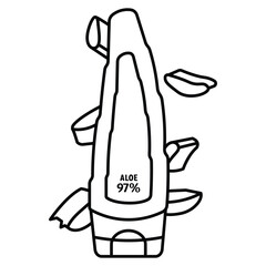 Hand Drawn Cute Cosmetics Coloring Book Vector Illustration. Bold and Easy Coloring Page for Adults and Kids. Coloring Sheet for Stress Relief and Relaxation