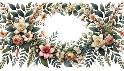 Obraz premium PNG Garland flower border plant nature petal.