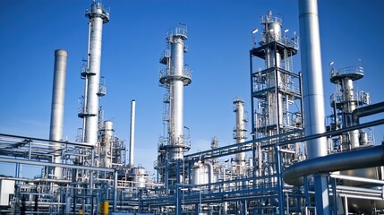 oil refinery plant in the morning