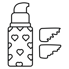 Hand Drawn Cute Cosmetics Coloring Book Vector Illustration. Bold and Easy Coloring Page for Adults and Kids. Coloring Sheet for Stress Relief and Relaxation