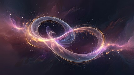 Beautifully flowing aether stream with mystical shapes and transparent light in shades of cobalt and blush, symbolizing energy in motion, expansion, and attraction