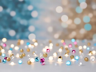 Celebration and ceremony theme illustration background, bokeh lights with defocused shiny objects on a bright background wallpaper