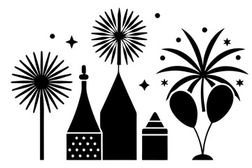 fireworks over the city