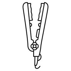 Hand Drawn Cute Cosmetics Coloring Book Vector Illustration. Bold and Easy Hair Curler Coloring Page for Adults and Kids. Coloring Sheet for Stress Relief and Relaxation