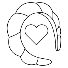 Hand Drawn Cute Cosmetics Coloring Book Vector Illustration. Bold and Easy Sponge Spa Headband Coloring Page for Adults and Kids. Coloring Sheet for Stress Relief and Relaxation