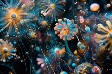 Fototapeta premium Captivating Explosion of Vibrant Colors and Lights in an Abstract