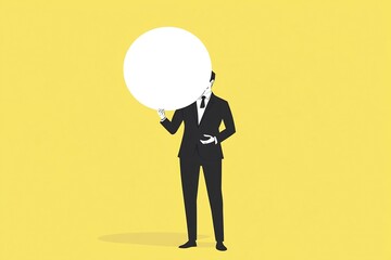 Obraz premium Businessman Holding Glowing Lightbulb Representing Idea and Creative Thinking in Business