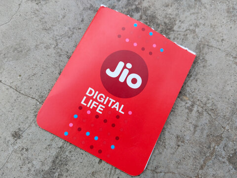 23 March 2024, Uttar Prades, India. Jio SIM Cards With Every JioFi or 4G Smartphone