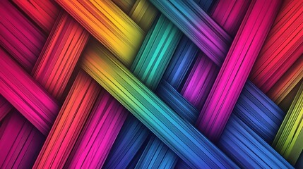 Vibrant Abstract Geometric Line Pattern with Colorful Shapes