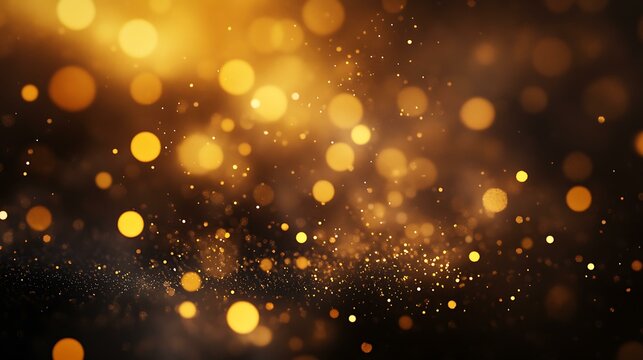 A celebration theme with dazzling golden fireworks and soft glowing bokeh lights, creating a festive mood on a dark backdrop