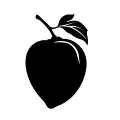 Fototapeta premium Simple creative flat 2D black and white silhouette illustration of a single tamarindillo fruit isolated on a white transparent background