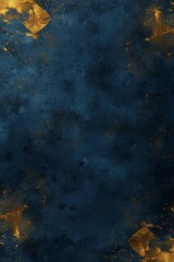 hyper realistic photo of  Dark blue and gold particles on a navy background