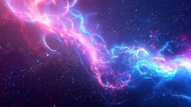 Colorful nebula with swirling energy in deep space, cosmic fantasy art. Space exploration and science fiction concept