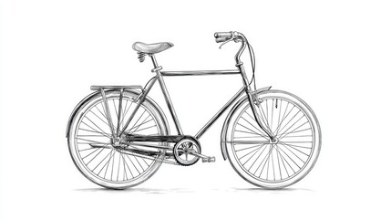 Fototapeta premium Vintage Bicycle Sketch Illustration Showcasing Classic Design and Timeless Appeal Ideal for Artistic Projects and Creative Use in Various Media