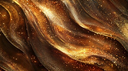 A dynamic abstract background with glitter lights in a mix of gold and bronze tones, creating a radiant and festive mood