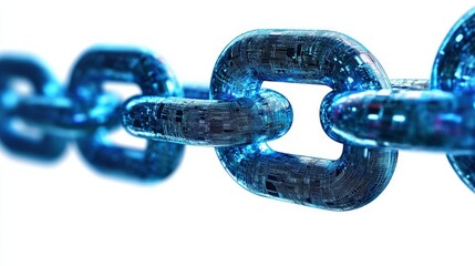 Futuristic Blockchain Concept with Blue Links