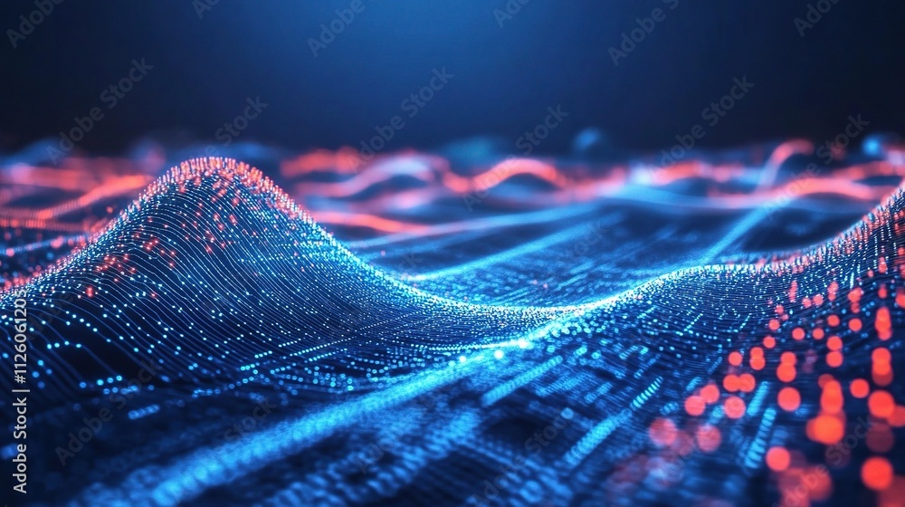 Poster abstract modern tech background with neon circuit patterns