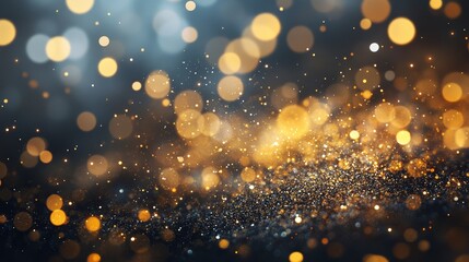 Fototapeta premium Abstract Glitter Lights with Gold Black Tones Creating a Luxurious Vibrant Design