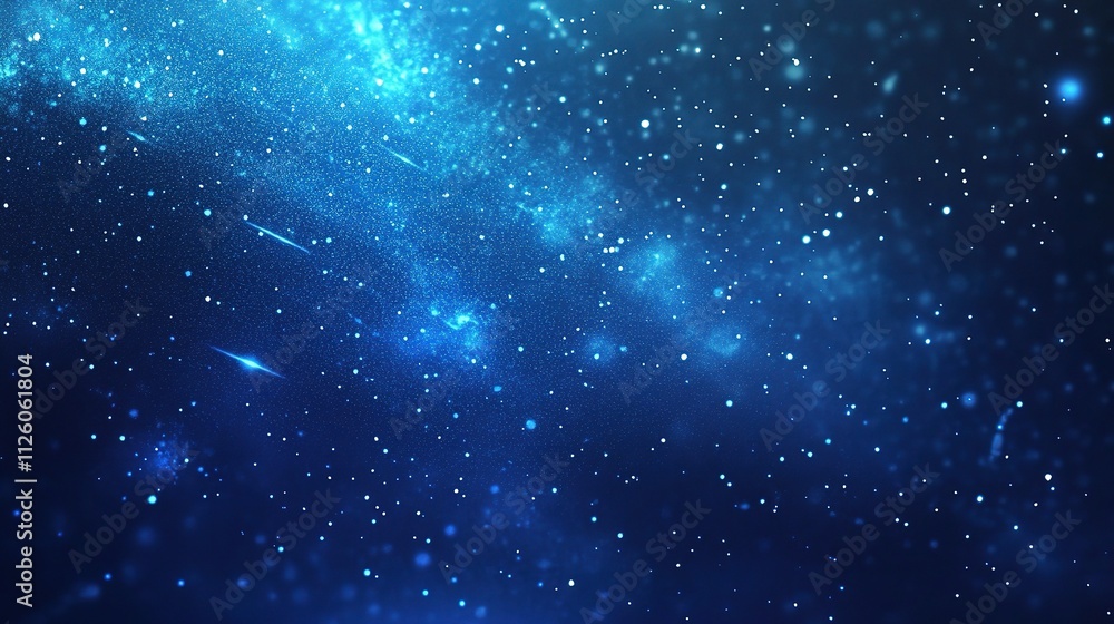 Poster blue gradient light flare background with sparkles and soft texture