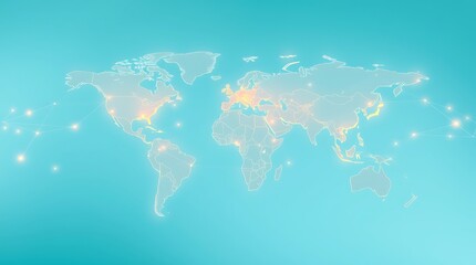 Obraz premium world map on blue