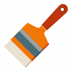 orange plastic brush isolated on white