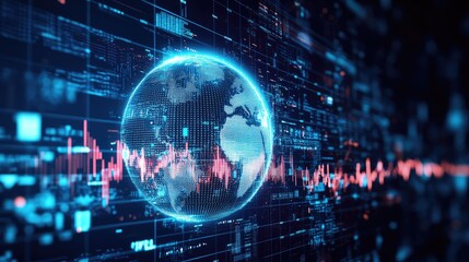 Global Network and Digital Data Visualization