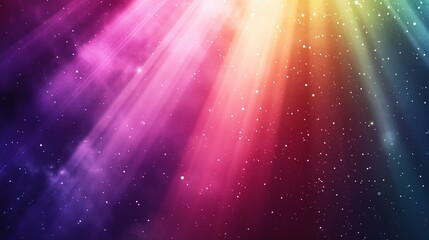 Naklejka premium Abstract Multicolored Light Rays Glowing in a Cosmic Background