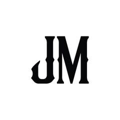 JM monogram logo design letter text name symbol monochrome logotype alphabet character simple logo