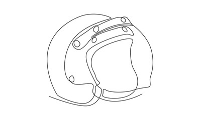 continuous line of motorcycle helmet