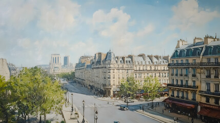High-rise office buildings in Paris.