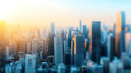 Fototapeta premium Golden Hour Cityscape Skyline