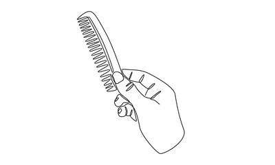Obraz premium continuous line of hair comb illustration