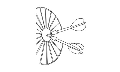 continuous line of darts illustration