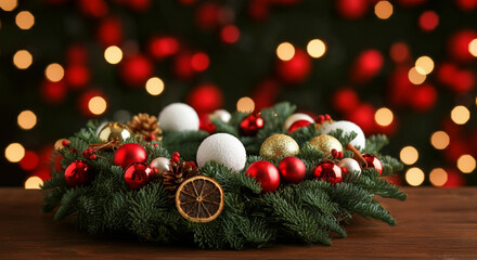 christmas decoration on a red background