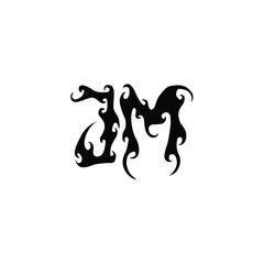 JM monogram logo design letter text name symbol monochrome logotype alphabet character simple logo