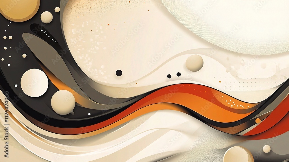 Poster elegant modern abstract background with flowing shapes and textures