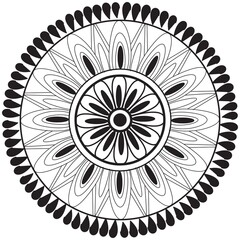 Floral pattern in a circle. Mandala. Ant stress coloring book for children and adults