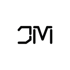 JM monogram logo design letter text name symbol monochrome logotype alphabet character simple logo