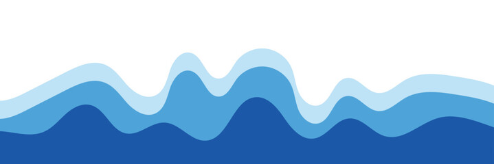 Sea waves pattern. Water wave abstract design. Blue ocean wave layer
