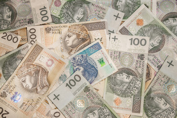 Polish zloty, PLN, currency, banknotes, background, finance, bank, value, inflation, interest rates, credit