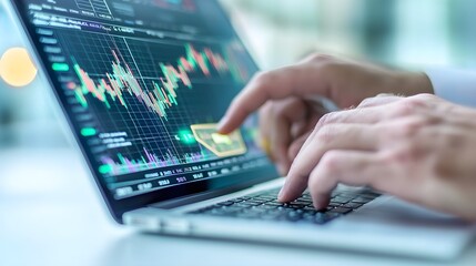 Stock Market Trading on Laptop