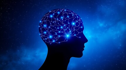 Obraz premium silhouette of a person with a brain
