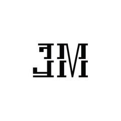 JM monogram logo design letter text name symbol monochrome logotype alphabet character simple logo