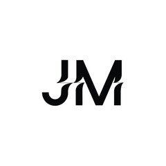 JM monogram logo design letter text name symbol monochrome logotype alphabet character simple logo