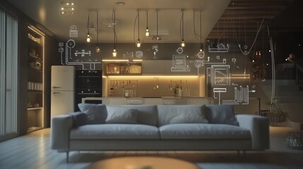 Smart Home Interior Design: Futuristic Living Space with Integrated Technology