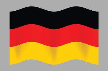 German national symbol. Wave Flag of Germany is a sign symbol.