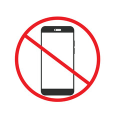 Stop using mobile phone or cellphone sign vector illustration